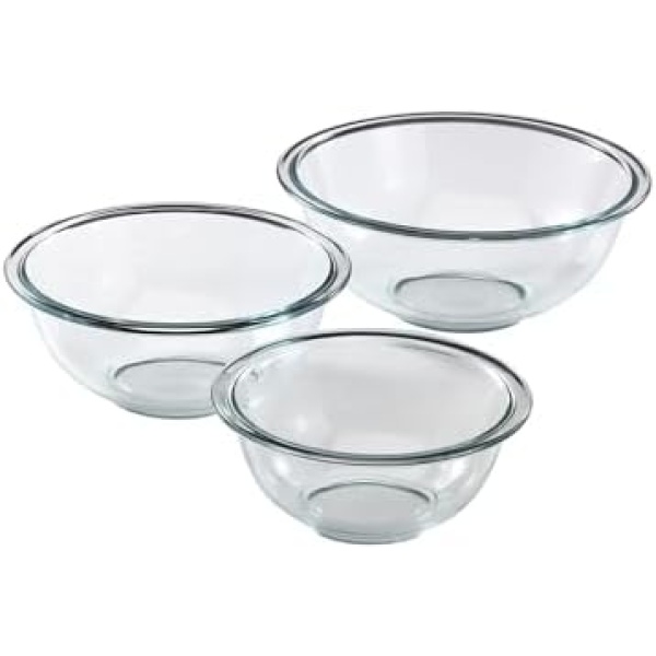 Pyrex Smart Essentials 3-Pack Prepware Mixing Bowl Set (1QT, 1.5QT, 2.5QT)