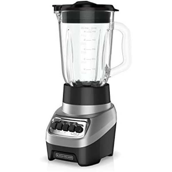 BLACK+DECKER PowerCrush Countertop Blender, 6-Cup Glass Jar, For Smoothies