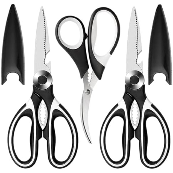 Kitchen Scissors All Purpose 3 Pack - kitchen gadgets utensils - Heavy Duty