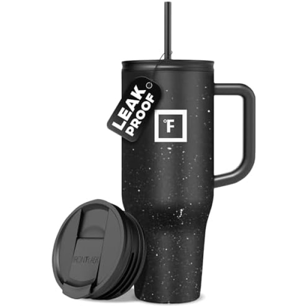 IRON °FLASK Co-Pilot Insulated Mug w/Straw & Flip Cap Lids