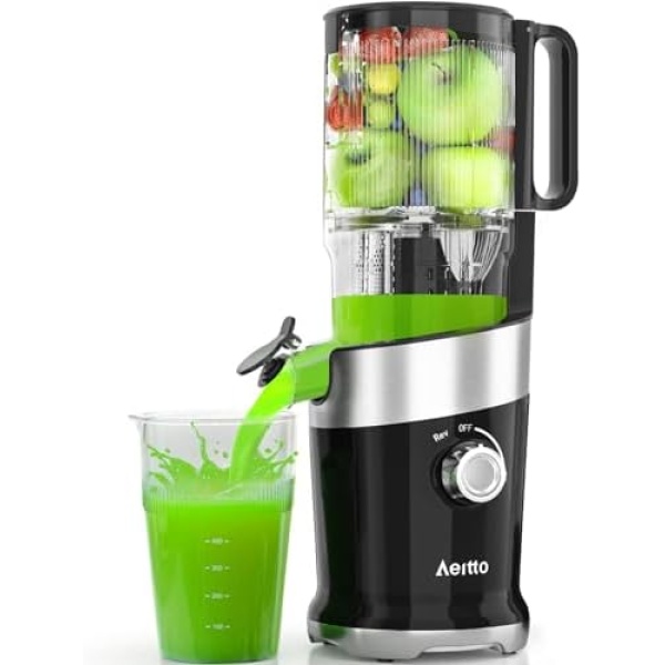 Juicer Machines, Aeitto Cold Press Juicer,4.9" Wide Mouth Fits for Whole Fruits