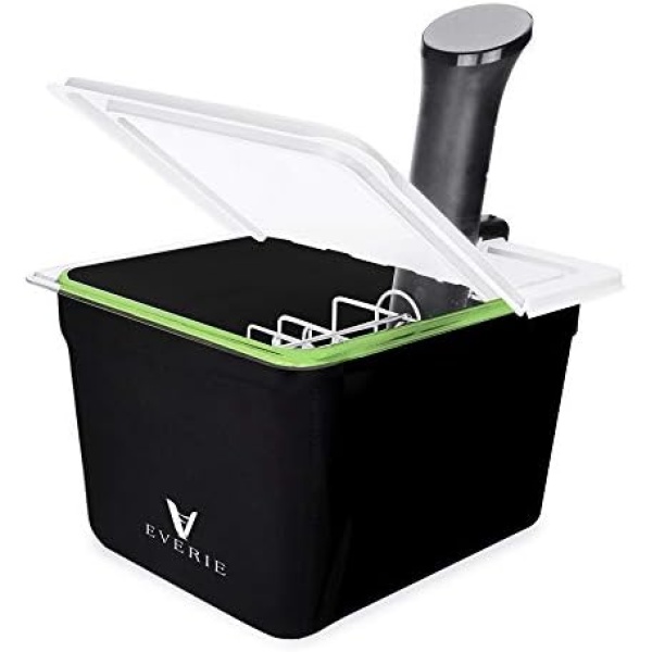 EVERIE Sous Vide Container 12 Quarts with Collapsible Hinge Lid and Sous Vide