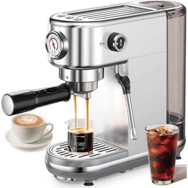 Espresso Machine with Milk Frother, 20 Bar High Pressure Professional Espresso