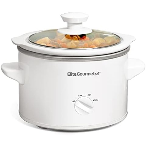 Elite Gourmet MST-250XW Electric Slow Cooker Ceramic Pot Adjustable Temp