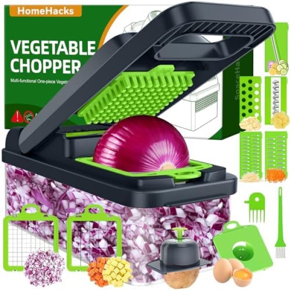 HomeHacks Vegetable Chopper Vegetable Cutter, 12 in 1 Kitchen Gadget