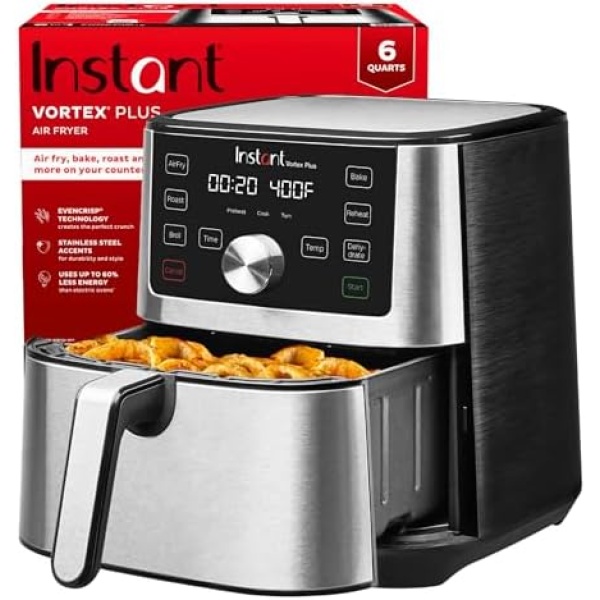 Instant Pot Vortex Plus 6QT XL Air Fryer, 6-in-1, Broils, Dehydrates, Crisps