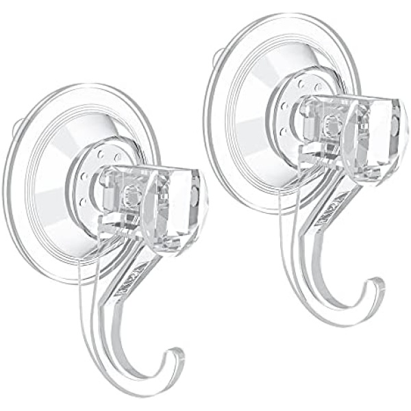 VIS'V Suction Cup Hooks, Small Clear Shower Suction Hooks Heavy Duty Vacuum