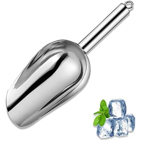 Metal Ice Scoop 6 Oz，Kitchen Ice Scooper for Ice Maker, Small Food Scoops