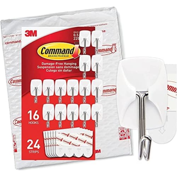 Command Small Wire Toggle Hooks, 16 Hooks and 24 Command Strips